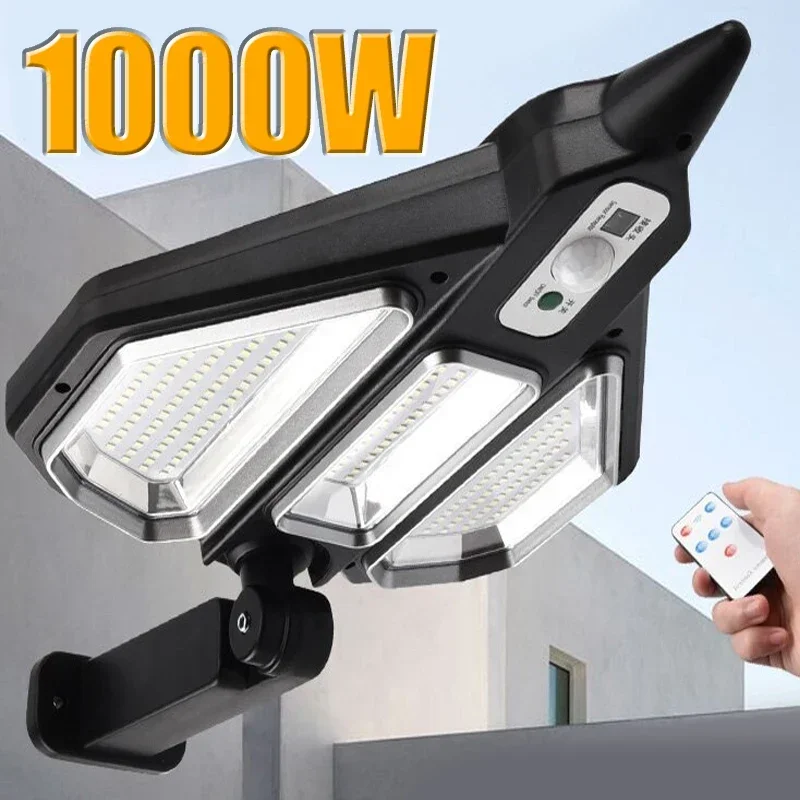 

1000W New LED Solar Street Lamp Villa Courtyard Lamp High Power Waterproof Solar Charging Infrared Induction Aircraft Wall Light