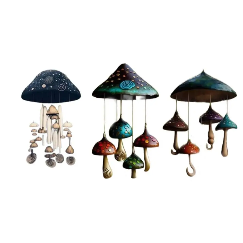 

Garden Hanging Decoration Resin Mushrooms Wind Chimes Hanging Decoration Durable Clear Vocie Wind Chime For Home Outdoor Yard