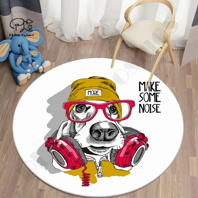 Забавный круглый 3D ковер для собак и домашних животных нескользящий коврик