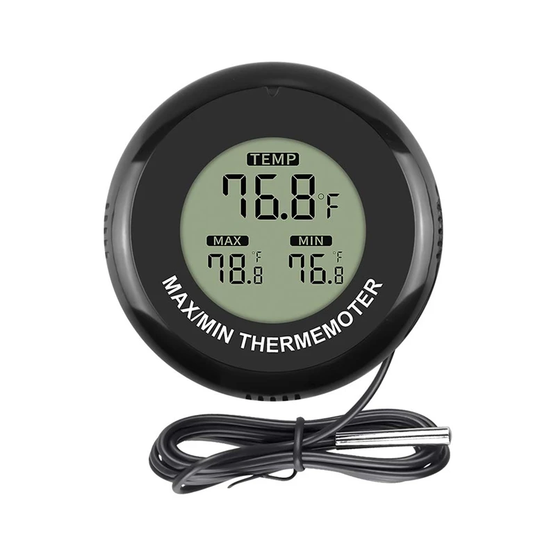 

Mini LCD Digital Thermometer with Max/Min Temperature Memory Function and 1M External Probe for Reptile, Pet Keeping