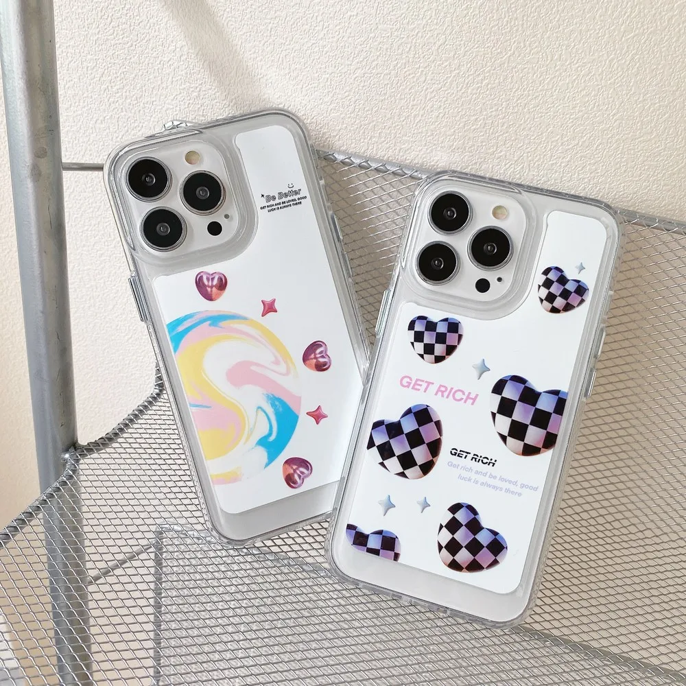 

Прозрачный чехол для телефона в клетку с узором Love для iphone 11ProMax 11 7 8 Plus 13ProMax 13 12Pro 12 X XS XR XSMAXSoft Shell