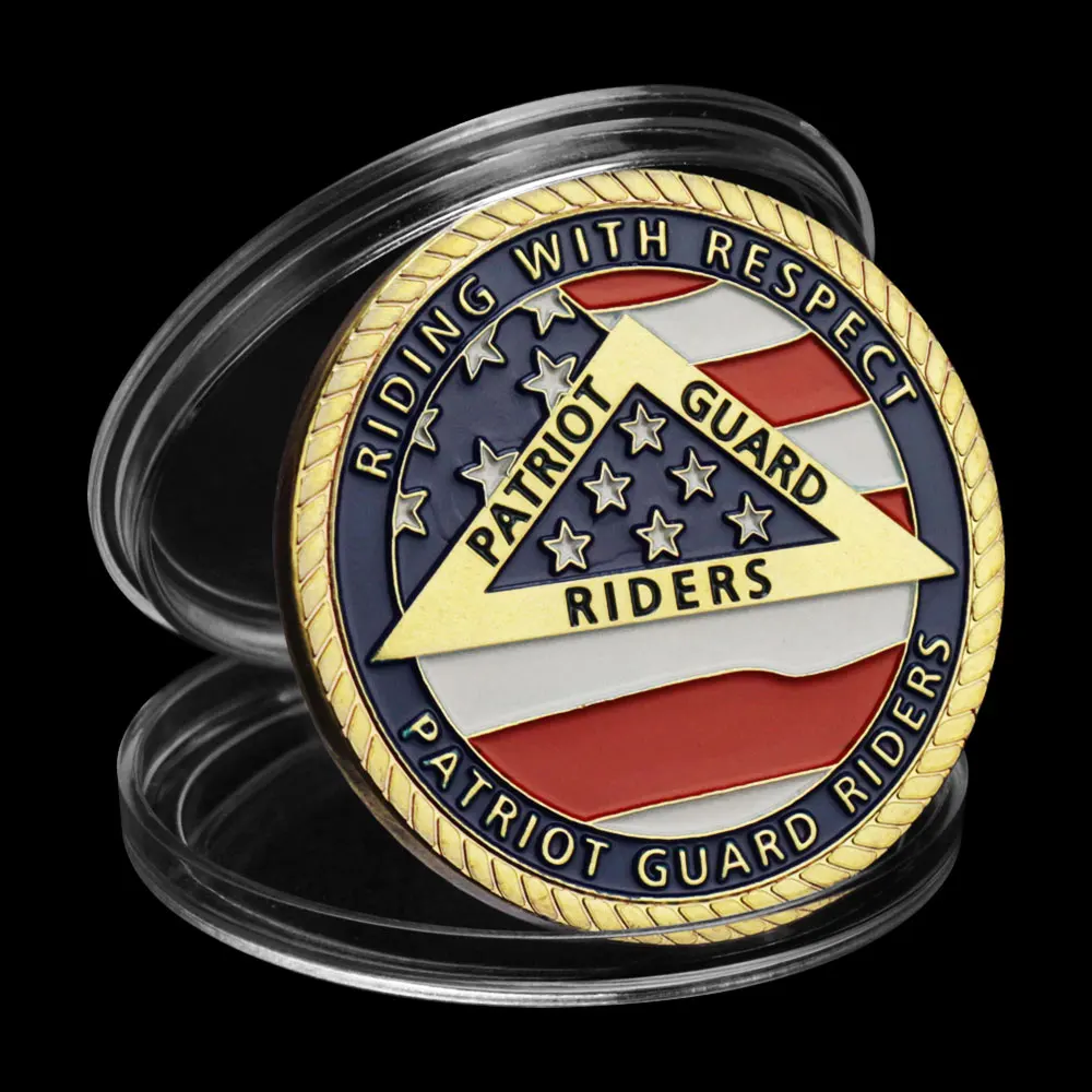 Сувенирная монета США Патриот гвардия всадники позолоченная памятная лысая орла