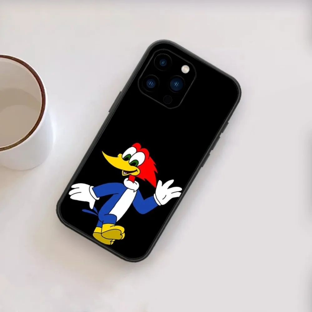 Чехол Т-The W-Вуди W-Woodpecker для телефона iPhone 13 14 15 11 12 X XS Mini Pro Max черный чехол