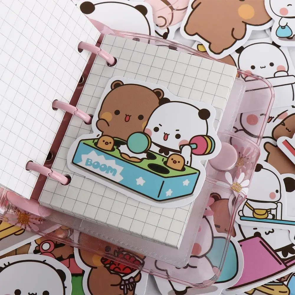 50 листов/компл. наклейки с милым медведем и пандой водонепроницаемые