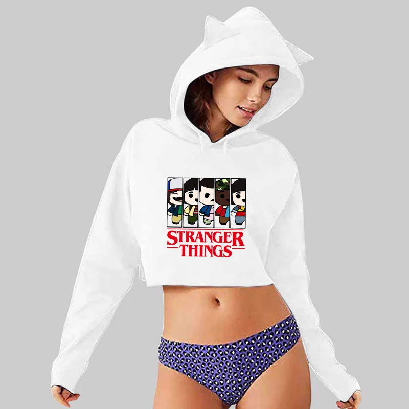 

Stranger Things Print Hoodie Clothes Harajuku Aesthetics White Top Hoodies Women 2022 New Autumn Winter Fashion Y2k Sweatshirt