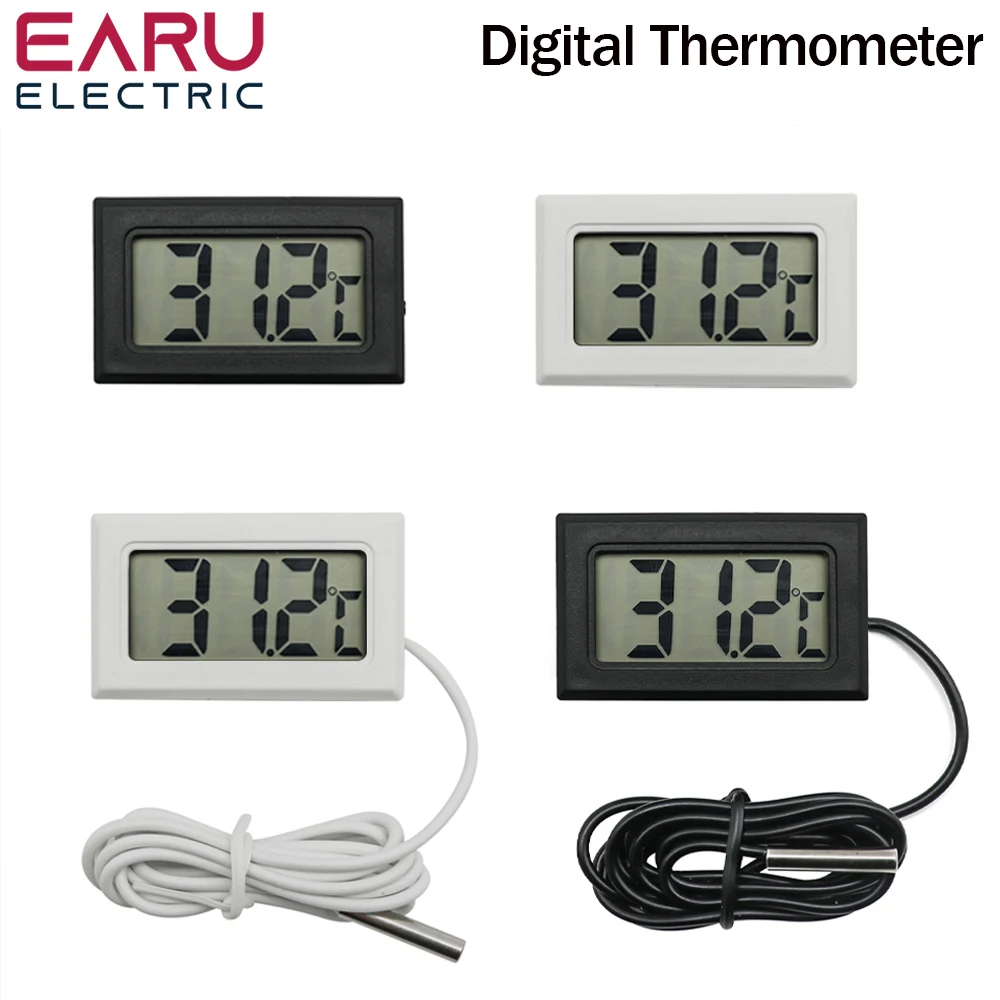 

1Pcs Mini LCD Digital Thermometer Temperature Indoor Convenient Temperature Indoor Convenient Temperature Sensor for Freezer