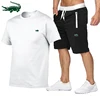 2023 High quality spring and summer new men's casual sports cotton round neck short-sleeved T-shirt+casual sports pants set 5