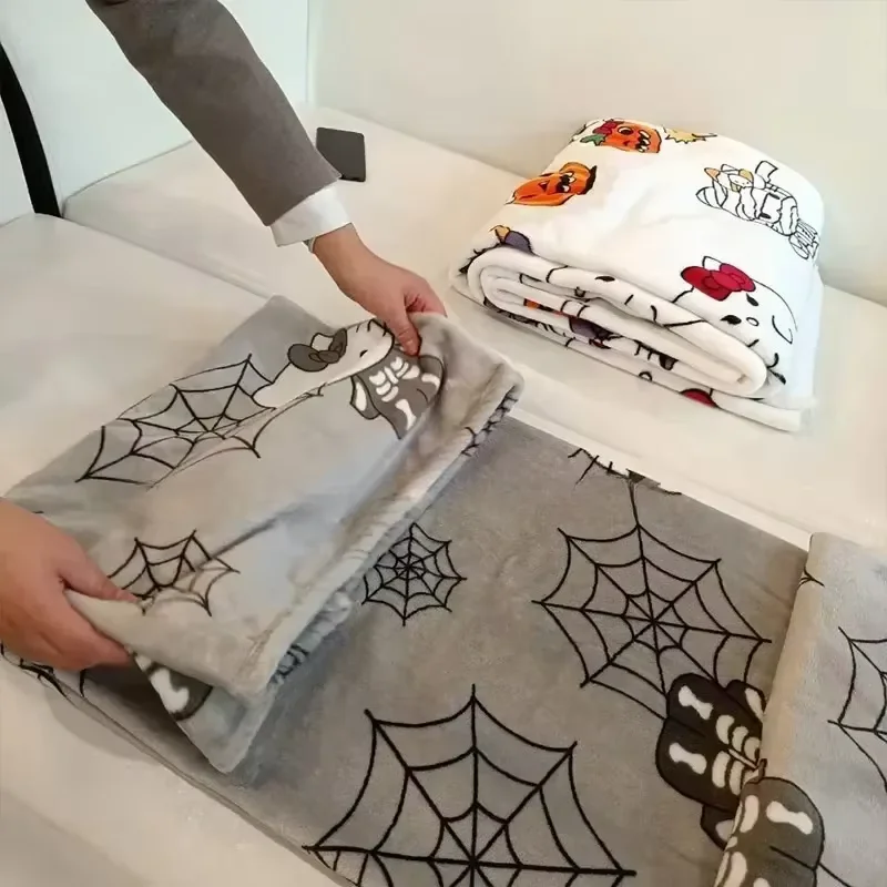 Хэллоуин одеяла Hello Kitty Sanrio декор для детской зимней подстилки одеяло фланелевые