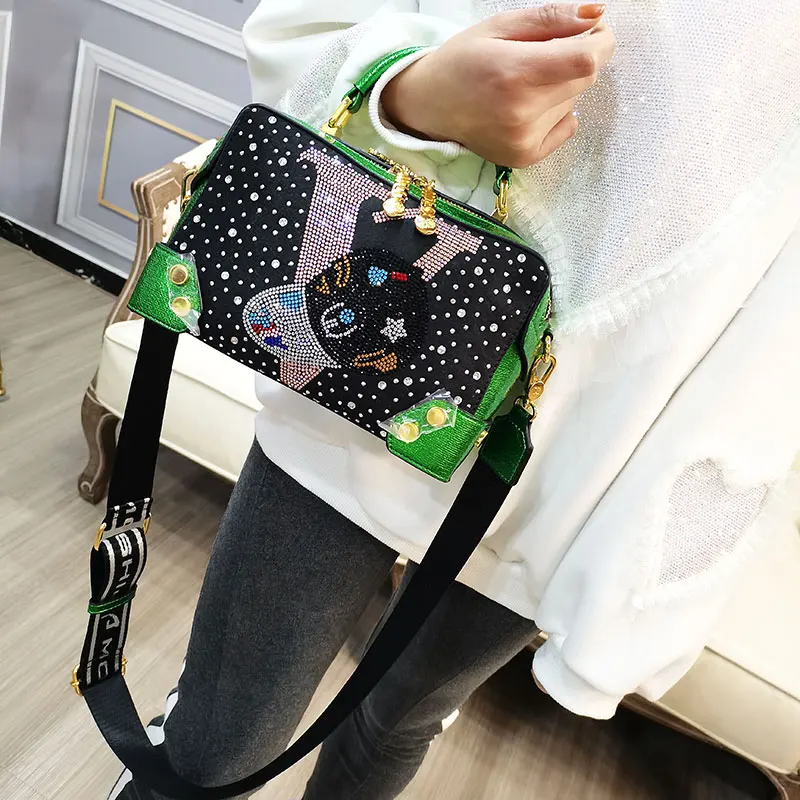 

Trendy High Quality Women's Bag Fashion Rhinestone Small Square Bag Western Style Shoulder Messenger Bag Versatile Double