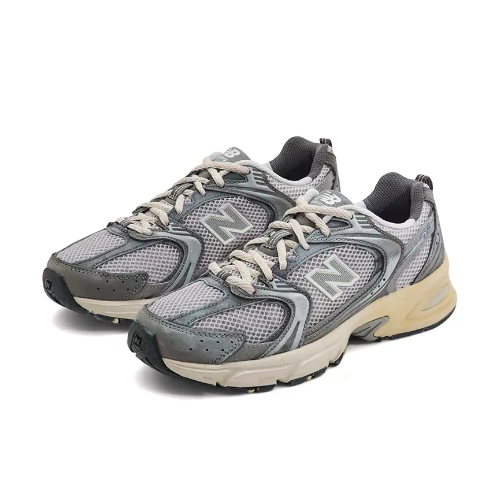 Фото Кроссовки New Balance NB530 American Retro Oxygen унисекс, низкие, серебристо-серые, нескользящие и прочные MR530TG №3