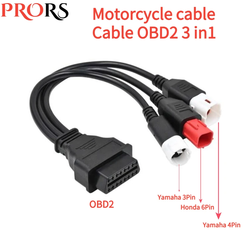 Новейший адаптер для мотоцикла Yamaha 3pin/4pin для Honda 6pin OBD диагностический Canbus соединительный кабель OBD2 3 в 1 Штекерный кабель