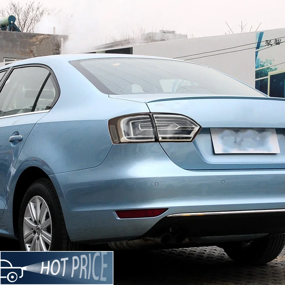 Фото Для Volkswagen Jetta Mk6 Sagitar 2012-2014 задний фонарь в сборе, модернизированная прозрачная версия, светодиодный динамический стиль №3