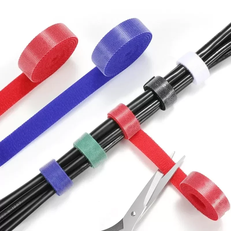 

15mm Color Self Adhesive Fastener Tape Reusable Strong Hooks Loops Cable Tie Tape Outdoor Accessories