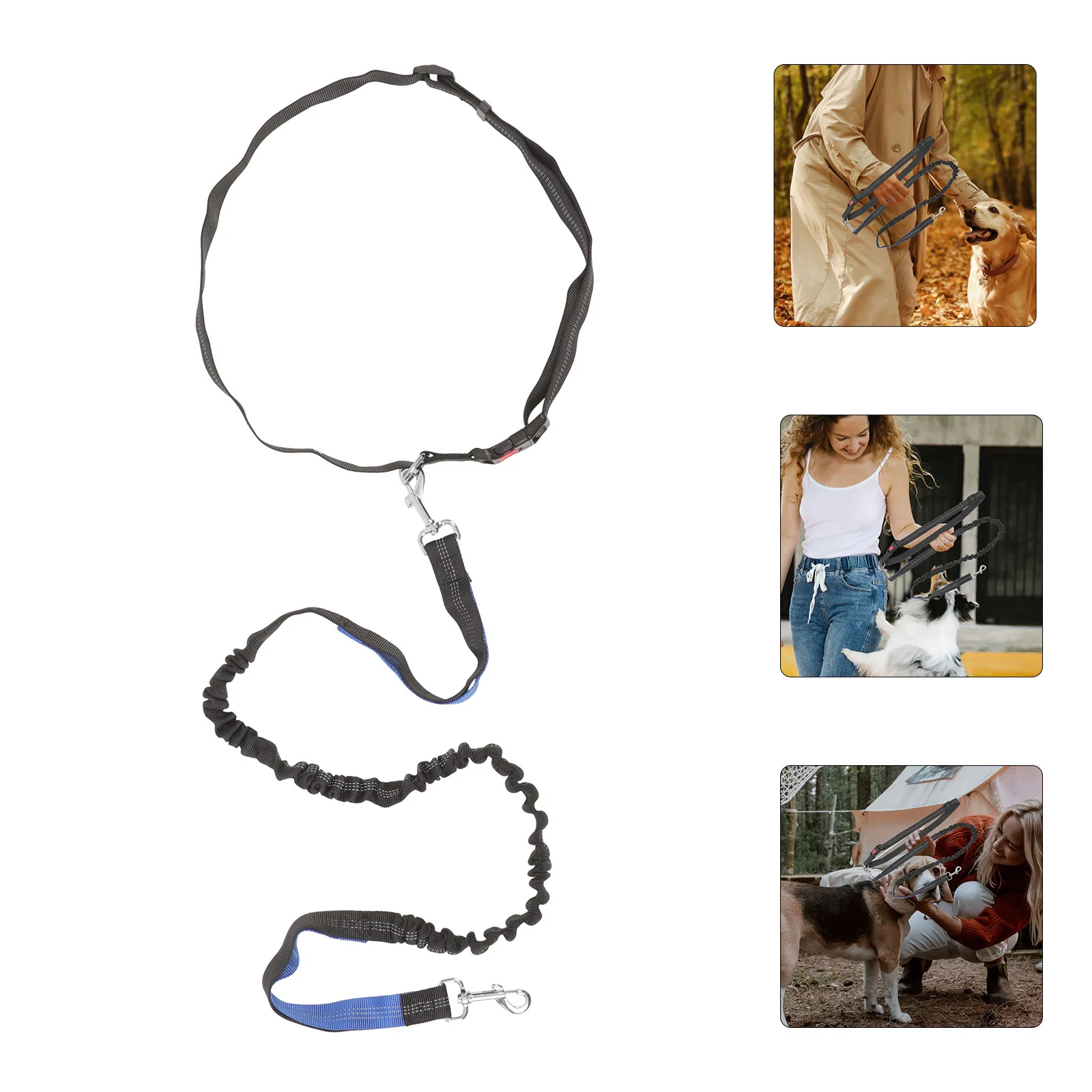

Dog Leash Waist For Running Walking Hands Free Pet Traction Rope Bungee Extension Tow Straps