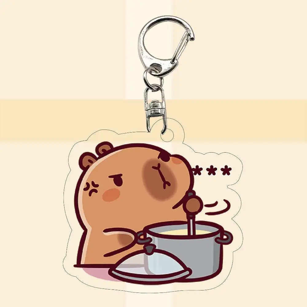 Акриловый акриловый брелок для ключей необычный кулон капибара забавный в виде