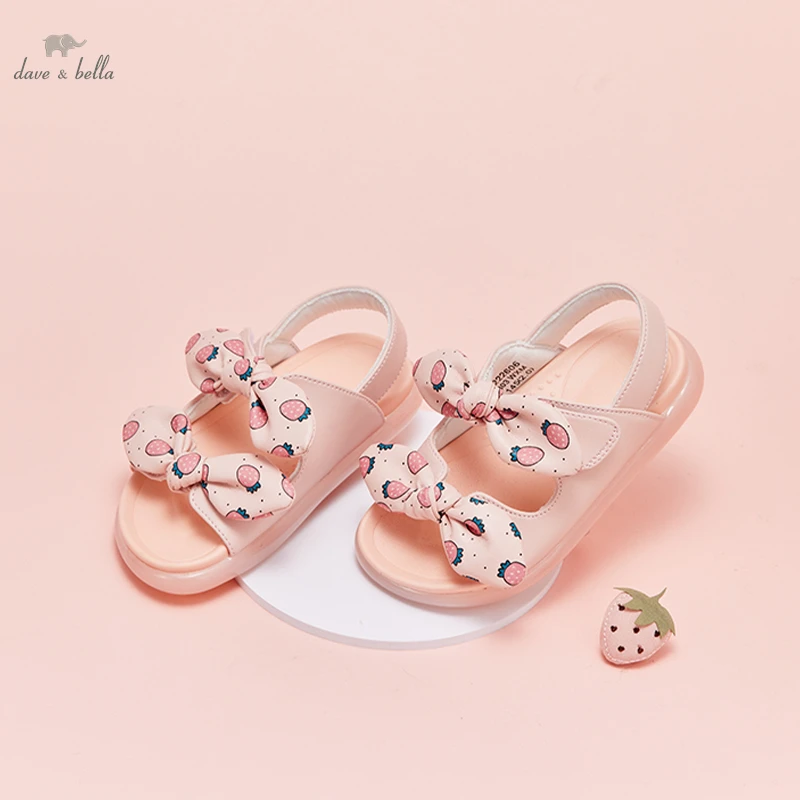 DB2222606  Dave Bella summer fashion baby girls bow appliques shoes cute children girl brand shoes