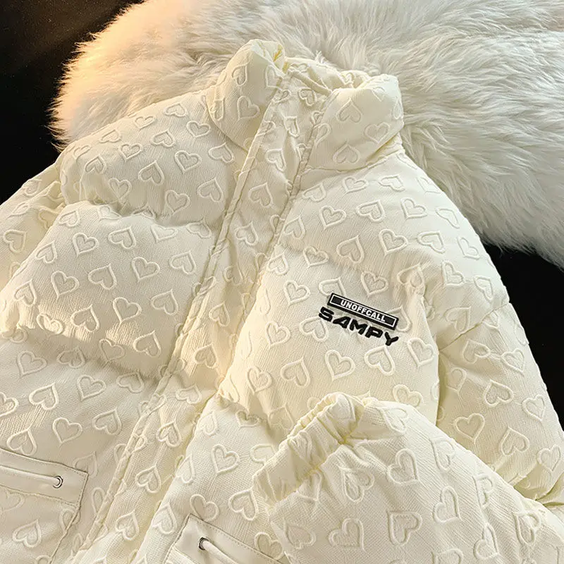 Wool coat and mixtures Stand collar cotton jacket women tide loose college wind thickened bread cottonjacketWintercoat for women