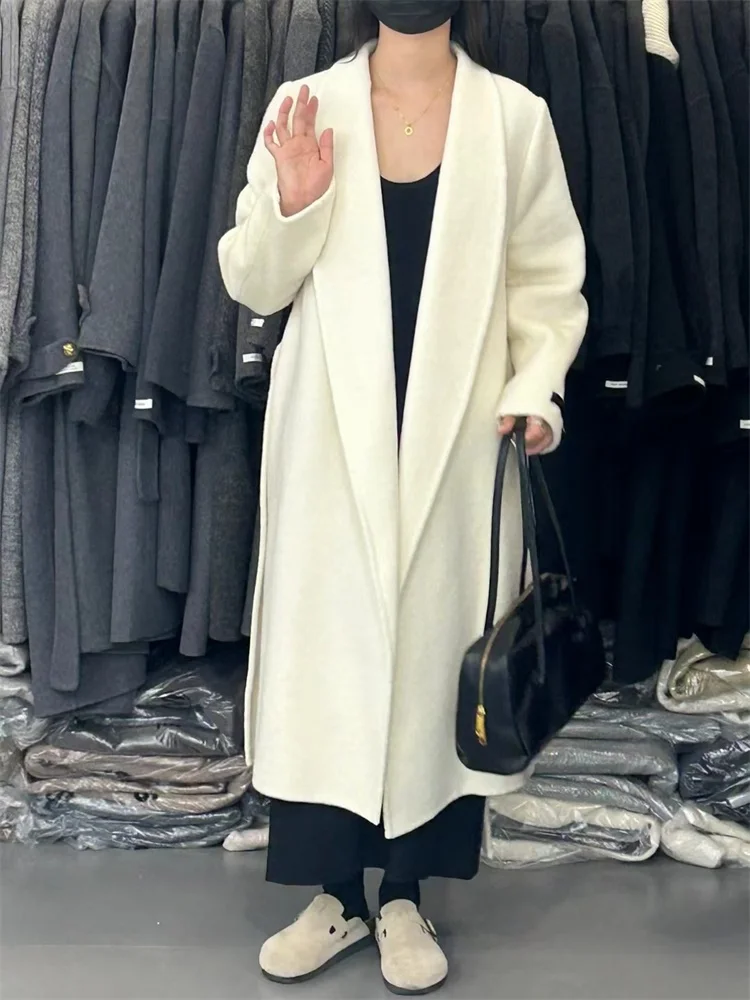 Осень-зима 2024 супер популярная нежная цветная шерстяная куртка средней длины на