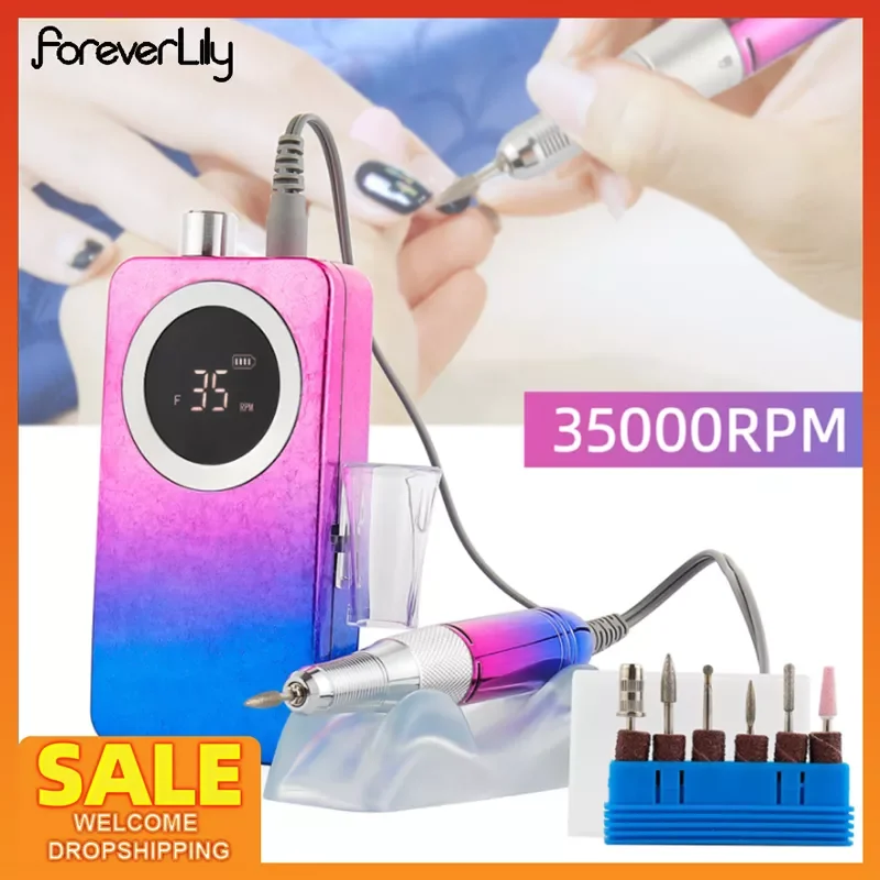 

2022NEW Professionals Electric Nail Drill Manicure Machine Tool Pedicure Polisher Nails Art Equipment 25W 35000RPM Nail Grinding