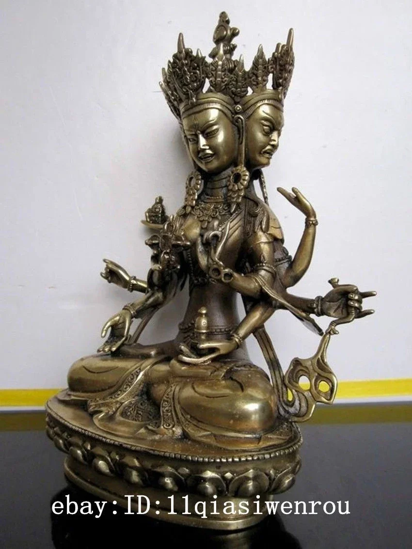 MOEHOMES 8 &quotТибетская бронза Ushnishavijaja 3 лицо 6 рук статуя Будды металлические изделия