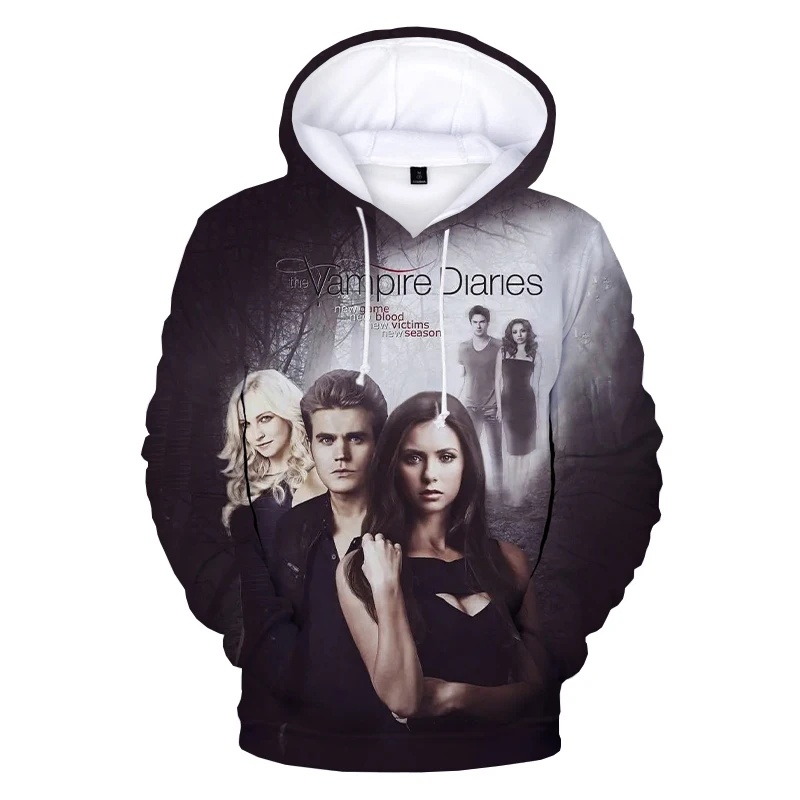 

The Vampire Diaries 3D Hoodies Horror Movie Print Streetwear Hooded Sweatshirts Men Women Fashion Casual Oversized Pullover