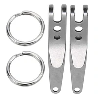 multi tool 2pcs outdoor belt clip stainless steel suspension pocket clip key holder with keychain camping hiking survival