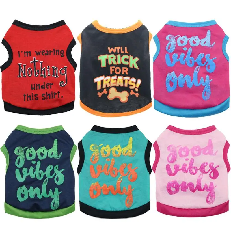

Cartoon Pet Dog Vest Summer Thin Dog Clothes for Small Dogs T-Shirt Breathable Chihuahua Pomeranian Puppy Clothing Ropa Perros