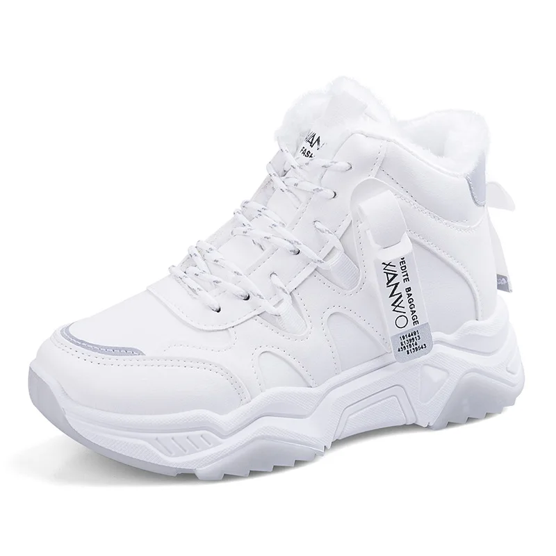 Fleece-Lined Clunky Sneaker Women's Autumn and Winter  New Sports Shoes Tide Shoes Internet-Famous Casual Shoes Cotton Shoes