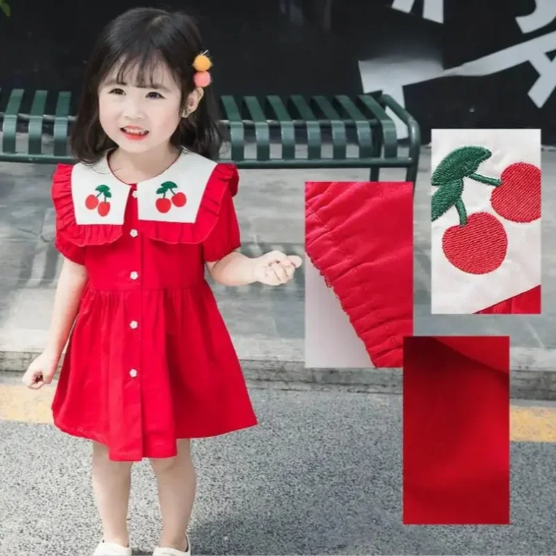 Повседневное летнее платье для девочек Playvainly Brand длиной до колена трапециевидной