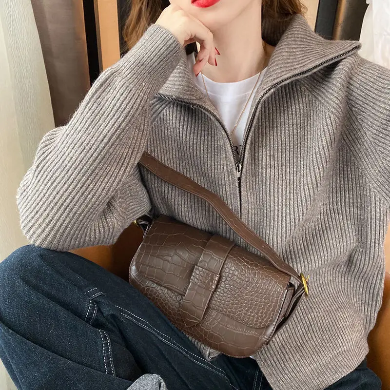 Кардиганы женские Мешковатые 6 цветов Ulzzang однотонные на молнии простой дизайн
