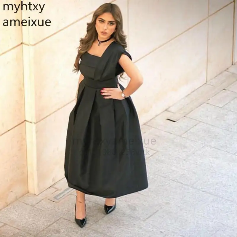 

Sexy New One Shoulder Black Elegantly Dressed Plus Size Evening Dress Short 2022 Abendkleider Formal Abiye Elbise Simple Gown