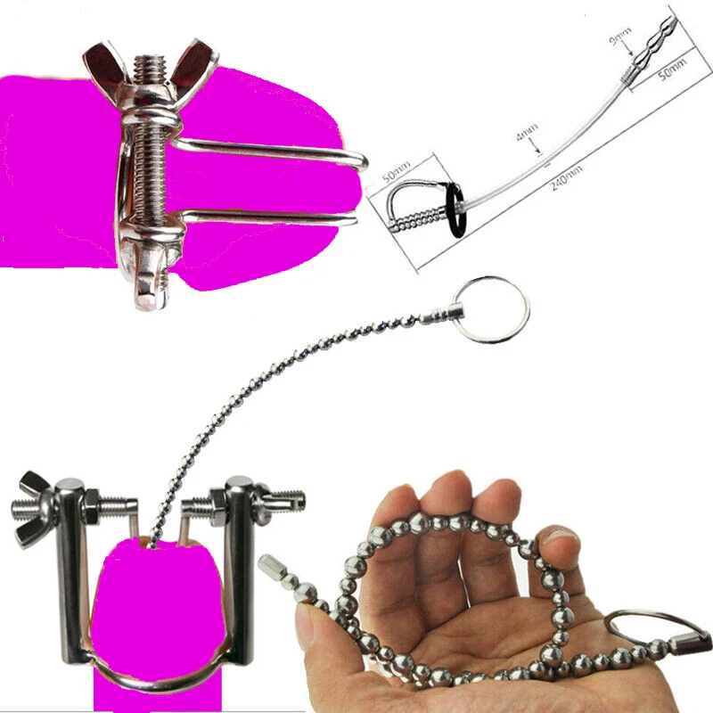 

Male Stainless Steel Adjustable Urethral Dilator Penis Plug Chastity Catheters Sound Stretcher Adult Stimulate Masturbation Rod