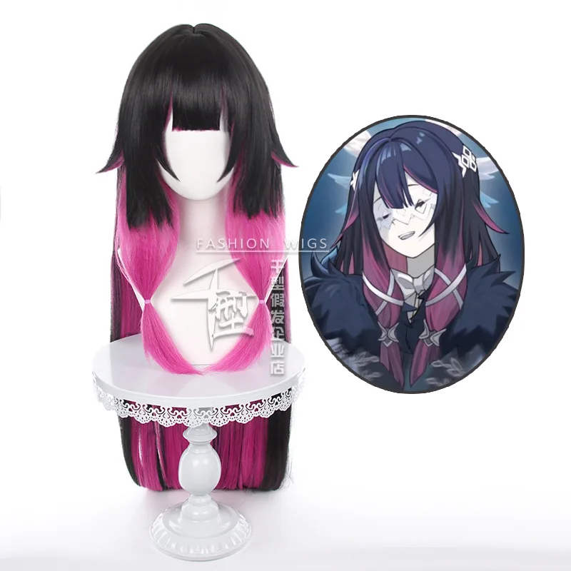 

Парик для косплея Game Genshin Impact колумбина, парик с амортизацией Fatui длиной 105 см, розовые, черные термостойкие синтетические волосы, парики для ролевых игр