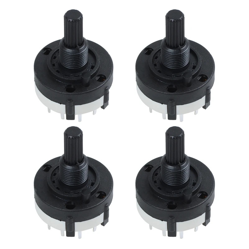 

4X 3P4T 3 Pole 4 Position Single Wafer Band Selector Rotary Switch W Knob