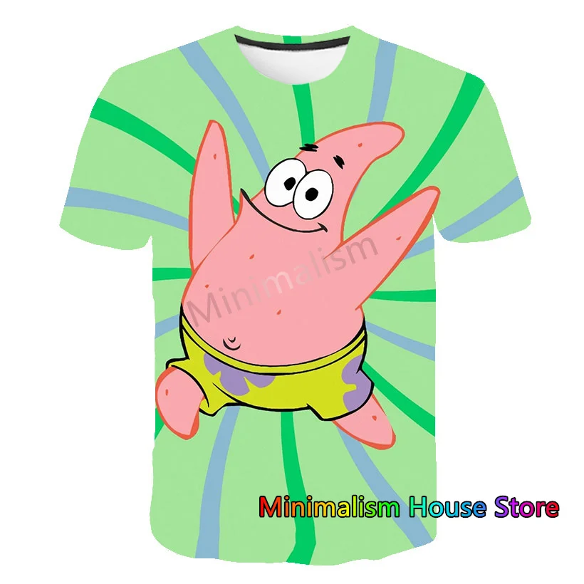 Новинка 2024 мужская футболка с рисунком аниме Губка Боб Квадратные штаны круглым