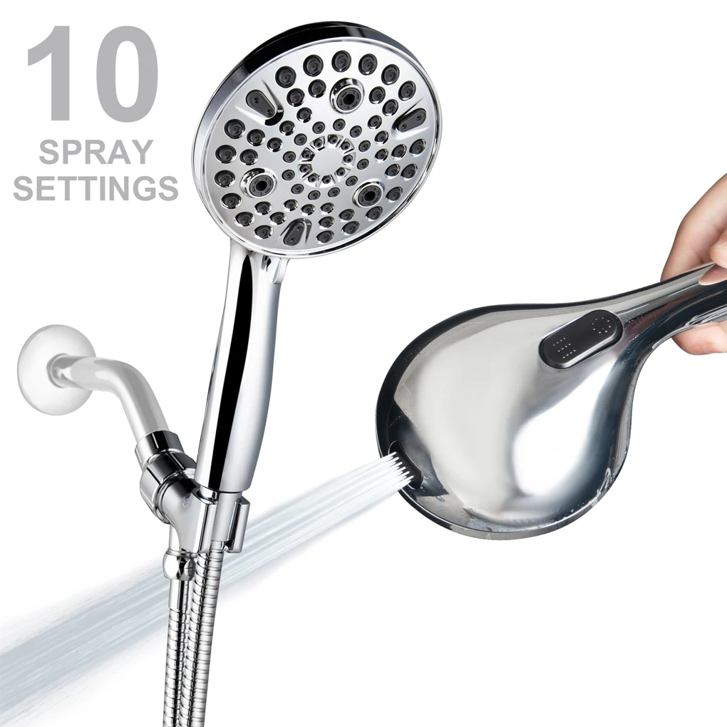 

10 Modes Adjustable Shower Head High Pressure Bathroom Handheld Showerhead Sprayer Home Gym Hotel Water Sprinkler