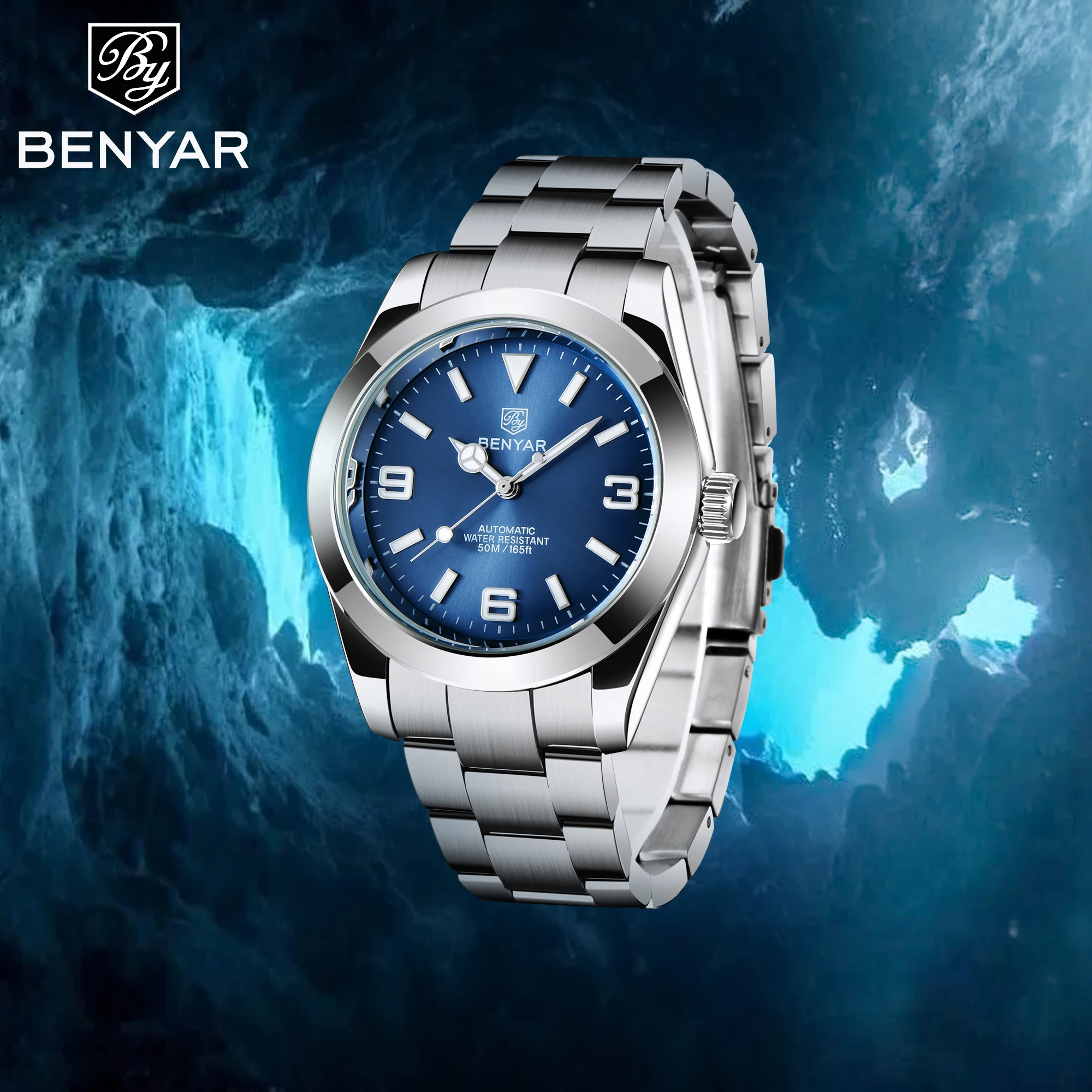 Benyar DESIGN 2022 New Automatic Men Mechanical Watch Business 30m Waterproof Watches Luxury Clock Reloj Hombre