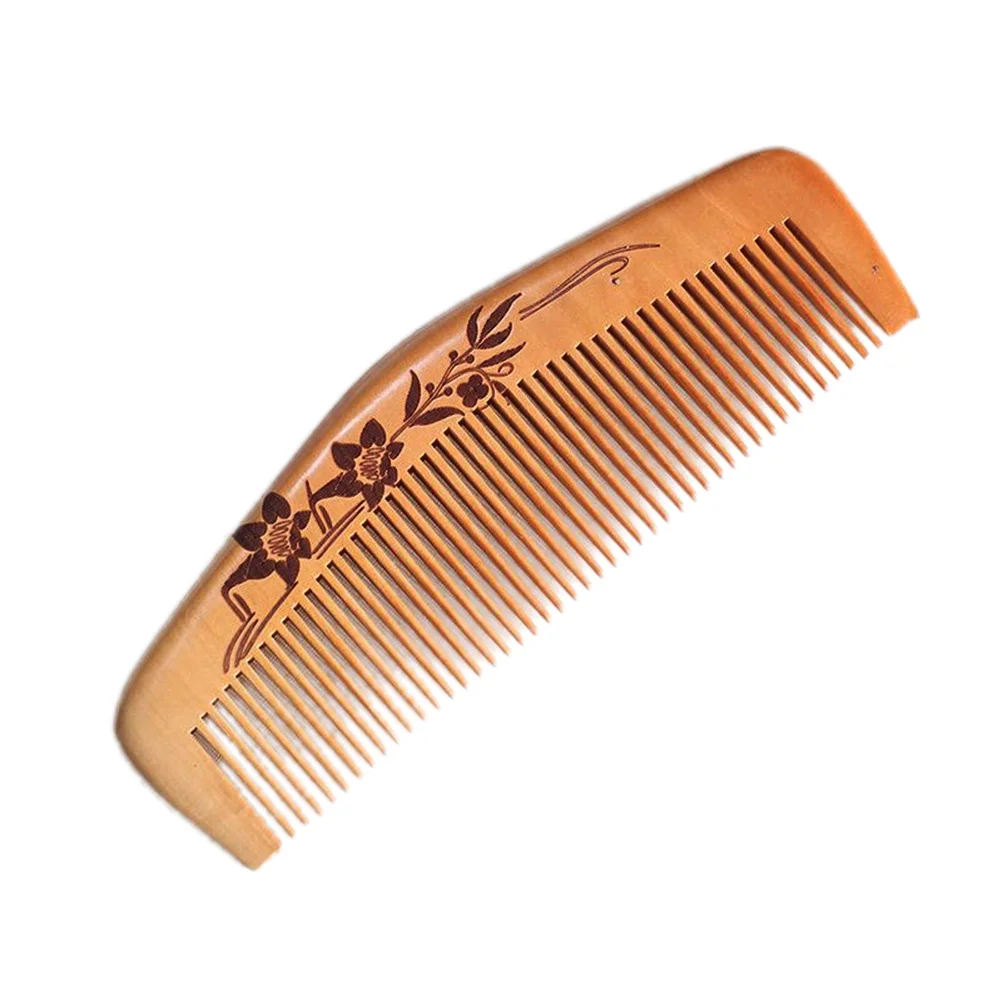 

Hair Comb Fine Teeth Healthy Anti-static Peach Wood Hair Brush Comb Hair Care for Girls