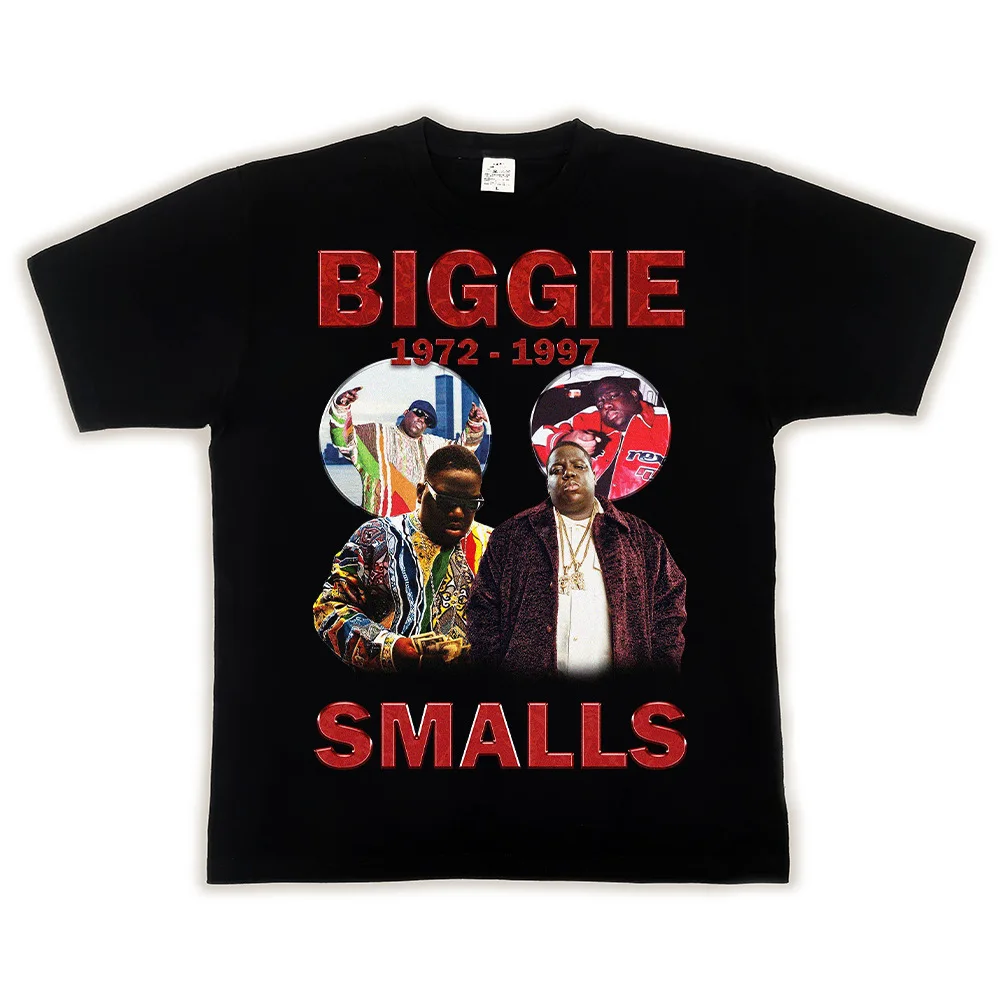 

Vintage Short Sleeve T-Shirt Men Women Streetwear Tops Tshirts Rap Classic Fan Gifts 2PAC BIGGIE SMALL West Coast Hip Hop Tees