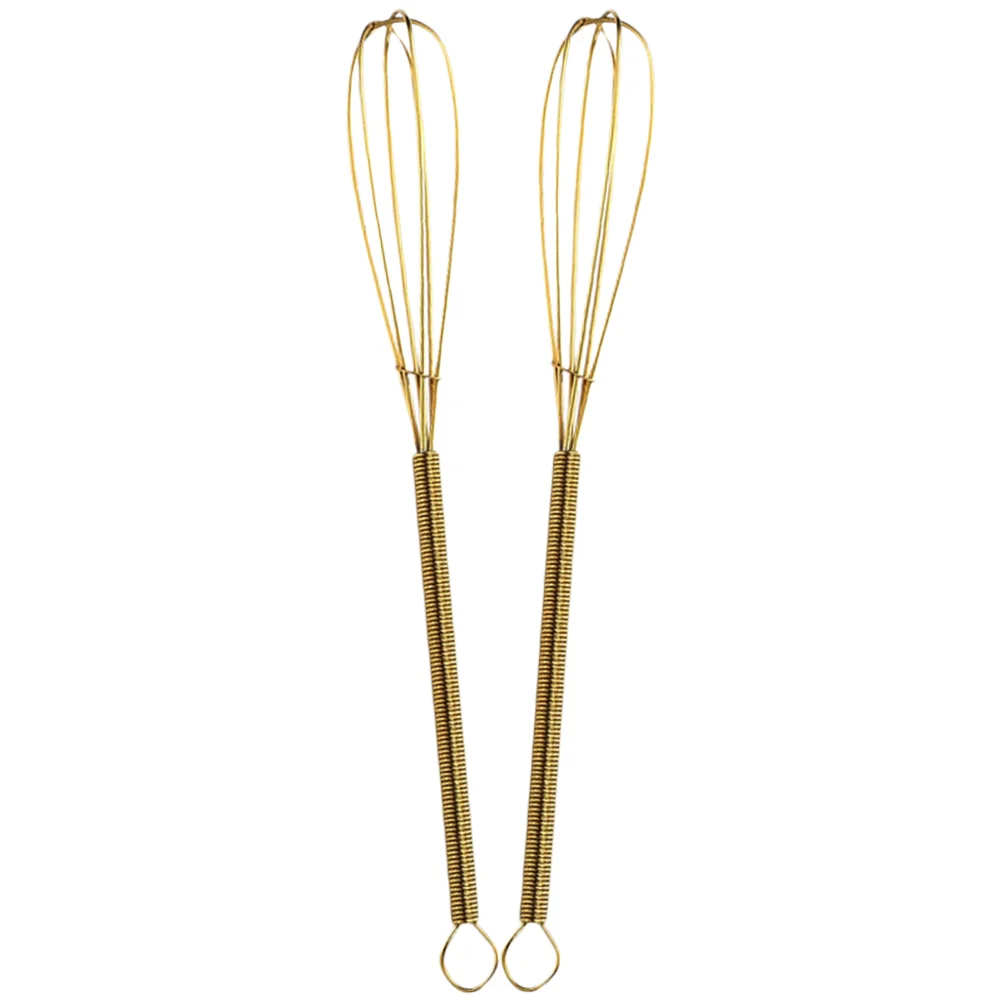 

2Pcs Ergonomic Stainless Steel Portable Wire Whisk Cooking Supply Egg Beater Kitchen Whisk for Home Daily Kitchen Mixing