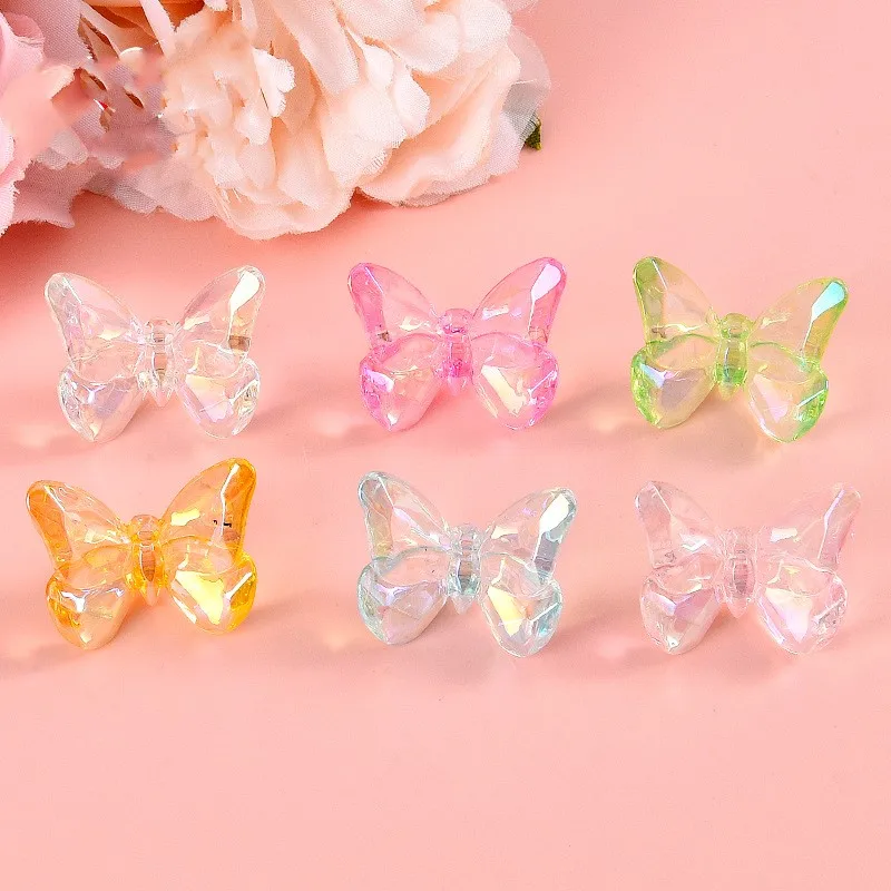 

10Pcs Clear Color 3D Butterfly Resin Pendants Beads Necklace Bracelet DIY Decor Girl Sweet Headwear Accessories Jewelry Findings