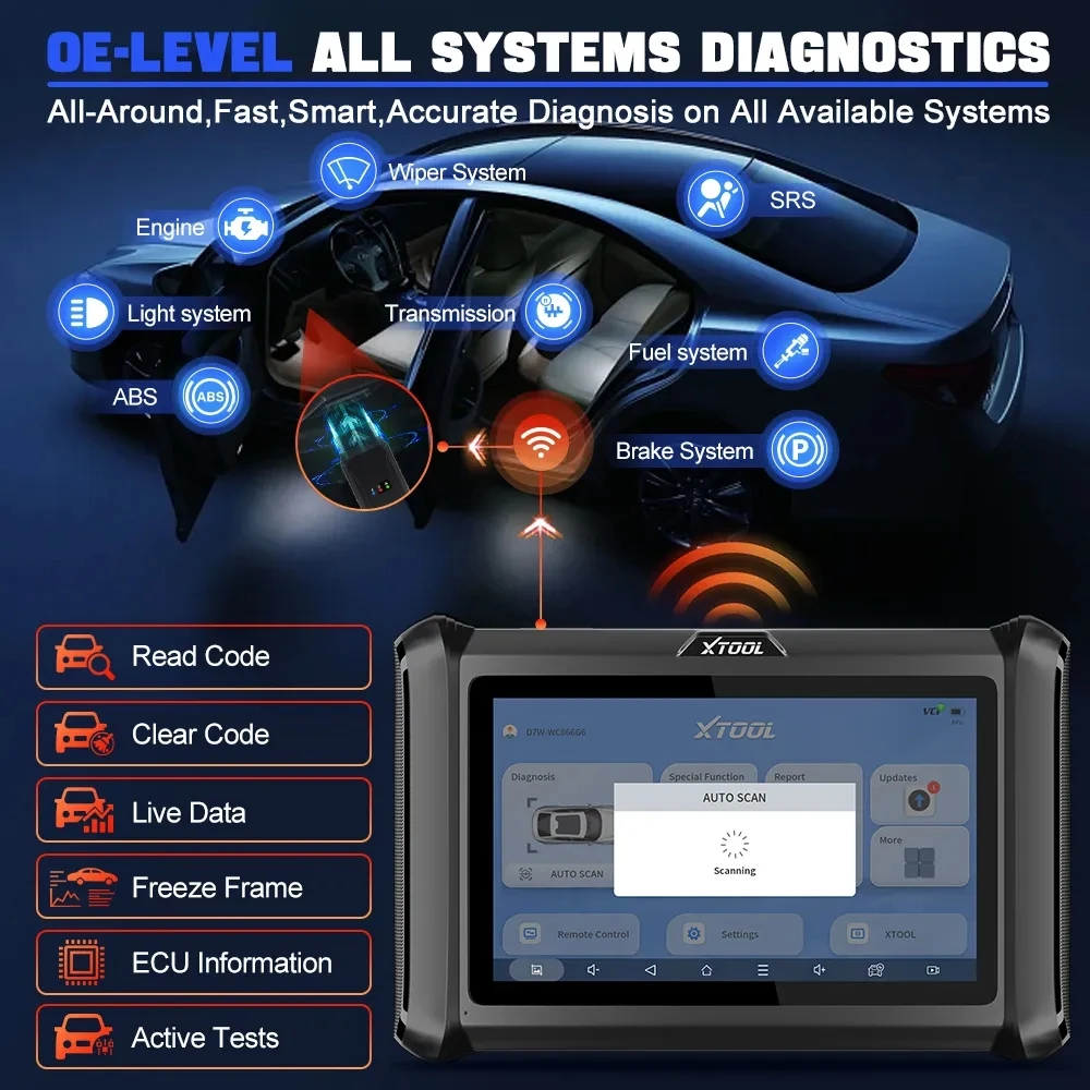 XTOOL D7W Wifi подключенные Автомобильные диагностические инструменты бесплатная