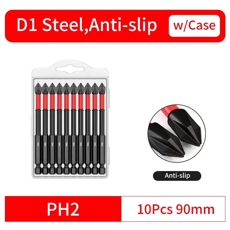 

6/12 шт. магнитные отвертки, нескользящие противоударные ударные биты Phillips с шестигранным хвостовиком, биты из легированн...