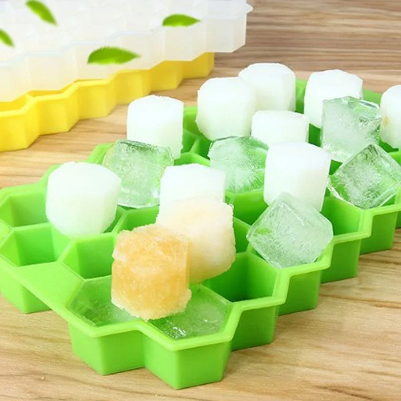 

Cavity Ice Cube Tray Honeycomb Ice Cube Mold Food Grade Flexible Silicone Ice Molds for Whiskey Cocktail with Removable Lids