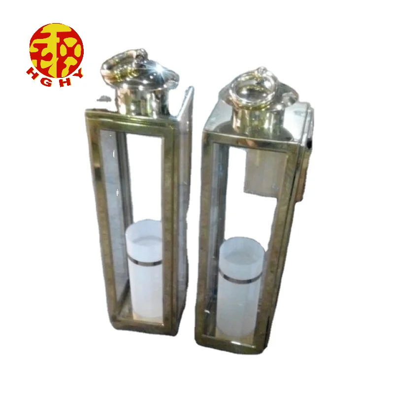 

twin metal lamp set windlicht metal modern outdoor lantern stainless steel lanterns for wedding