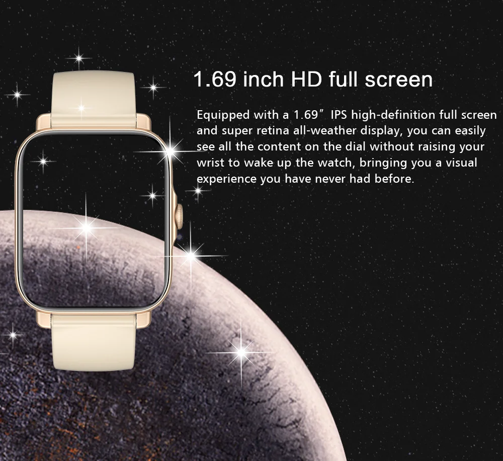 GT30 Smart Watch 1.69 Inch Ultra-thin Square Screen Bluetooth Call Waterproof Long Standby Smartwatch Heart Rate Sport Watches