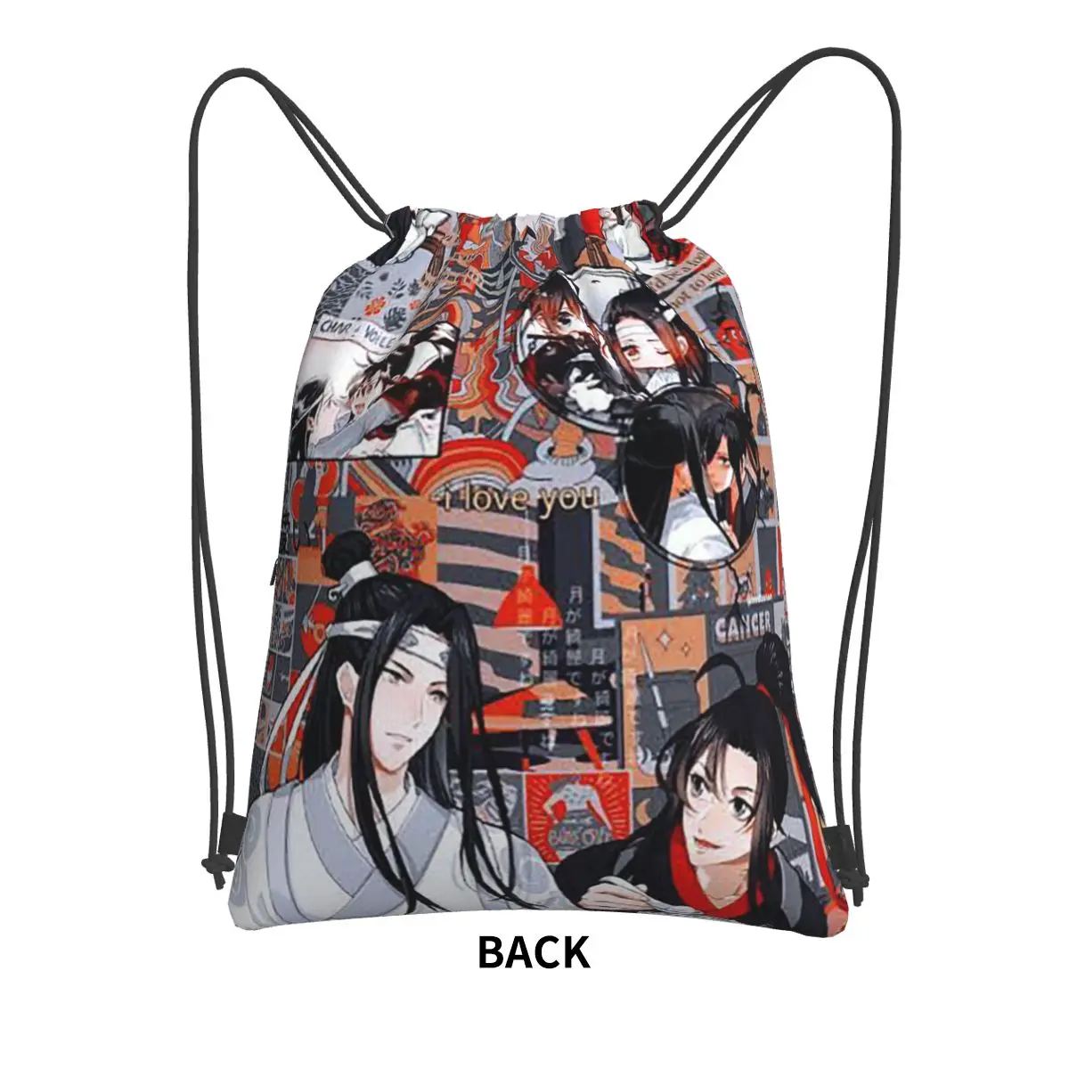 Фото Рюкзаки The Untamed WangXian Bunny Mo Dao Zu Shi, повседневные спортивные сумки на шнурке с карманами, сумки для книг, для путешествий и школы №2