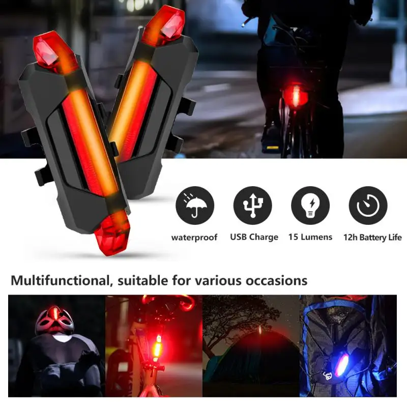 

Задний Фонарь велосипедный Аккумуляторный со светодиодный Ной подсветкой и питанием от USB