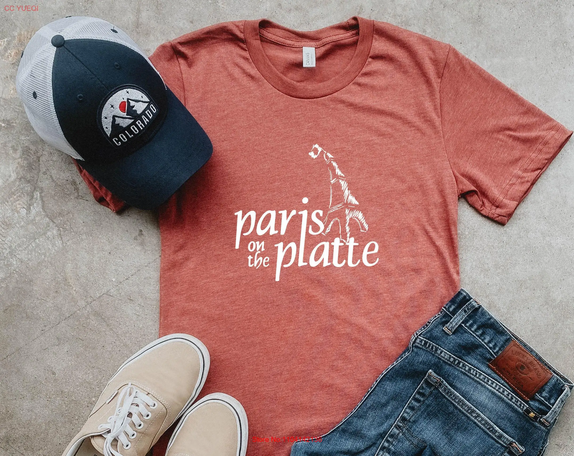 Футболка Paris on the Platte Soft Denver Coffee Shop Простой минималистский уникальный винтажный