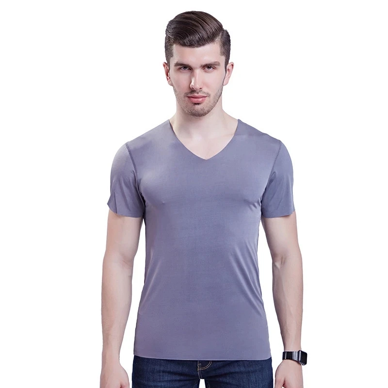 

2023 new men t shirt Sports elastic men's short sleeves white